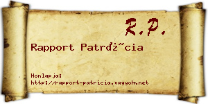 Rapport Patrícia névjegykártya
